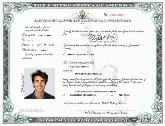 Certificate of citizenship services